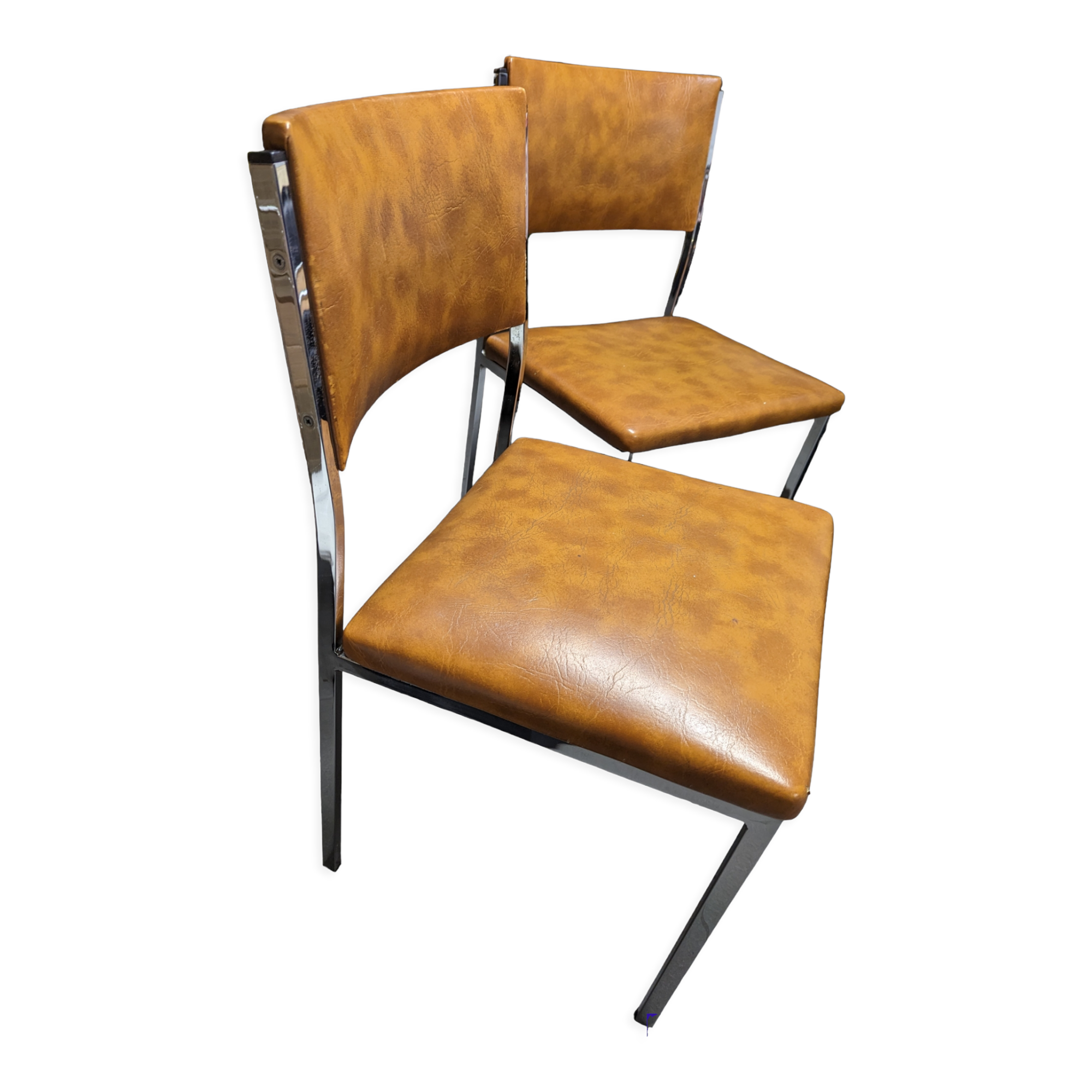 Pair of seventies chrome chairs