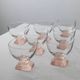 7 Retro Murano Glass Drinking Glasses - Pink, Peach & Clear Glass, 1970s Italy, Mid-Century Set