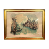 Very large lithograph by Pradel depicting a view of Venice