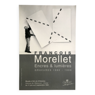 François morellet gravures / musée d'art et d'histoire de cholet, 1999. affiche originale