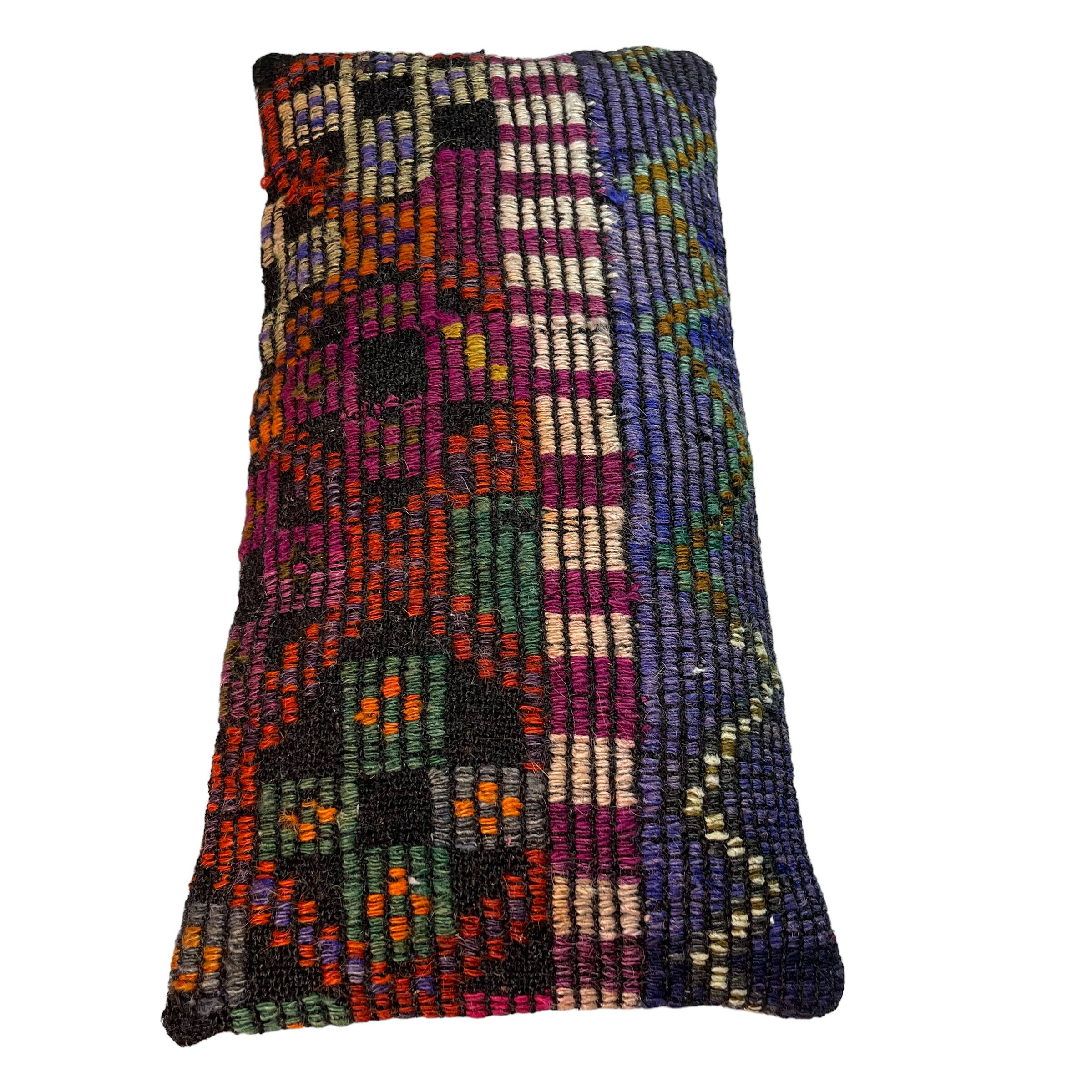 Vintage turkish kilim cushion cover , 30 x 60 cm