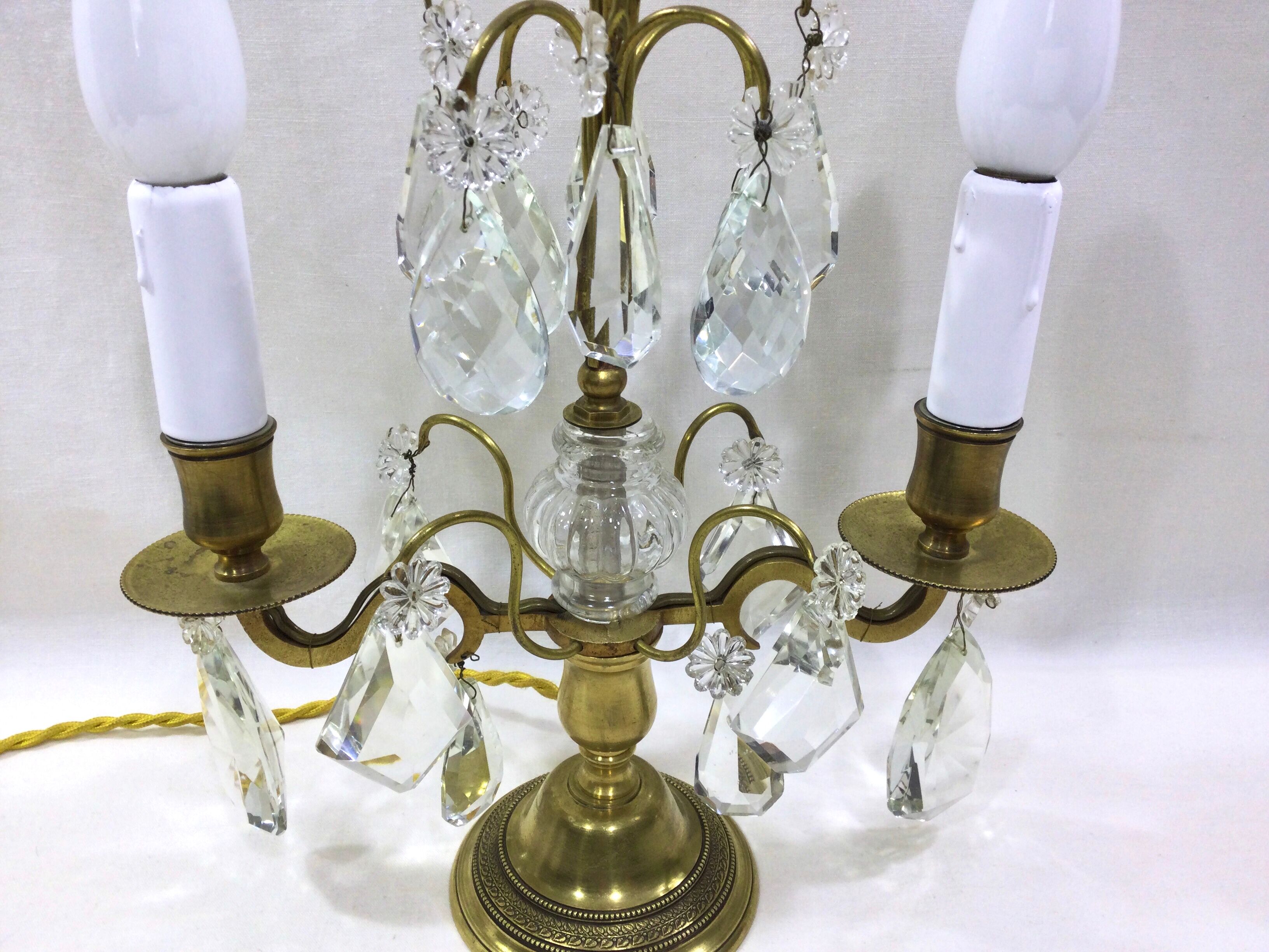 Girandole in bronze and crystal