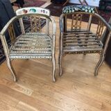Pair of Indian painted armchairs.