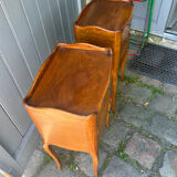 Pair of walnut bedside tables