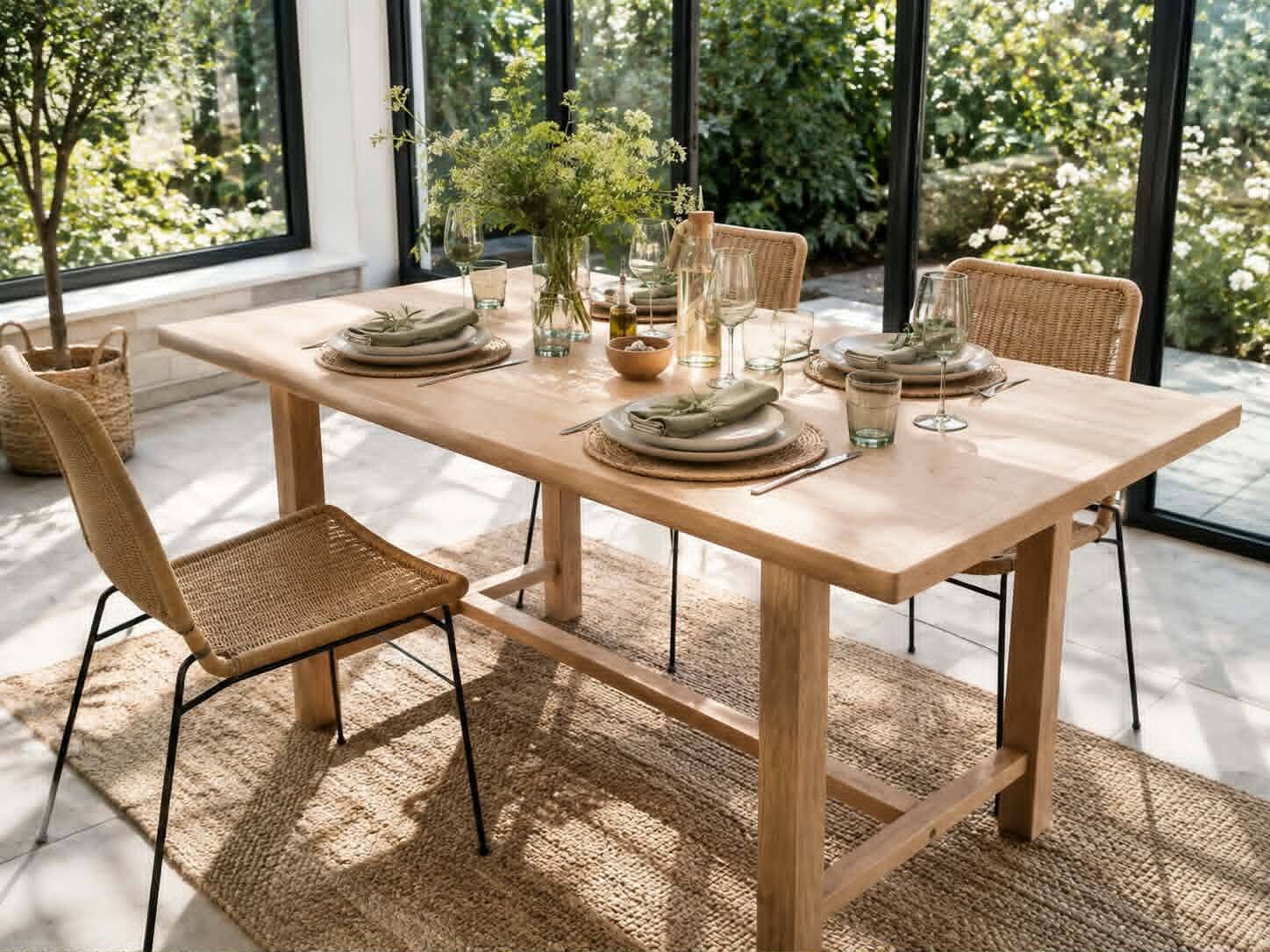 Table en chene massif avec rallonges
