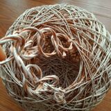 Globe suspension made of twine and wicker