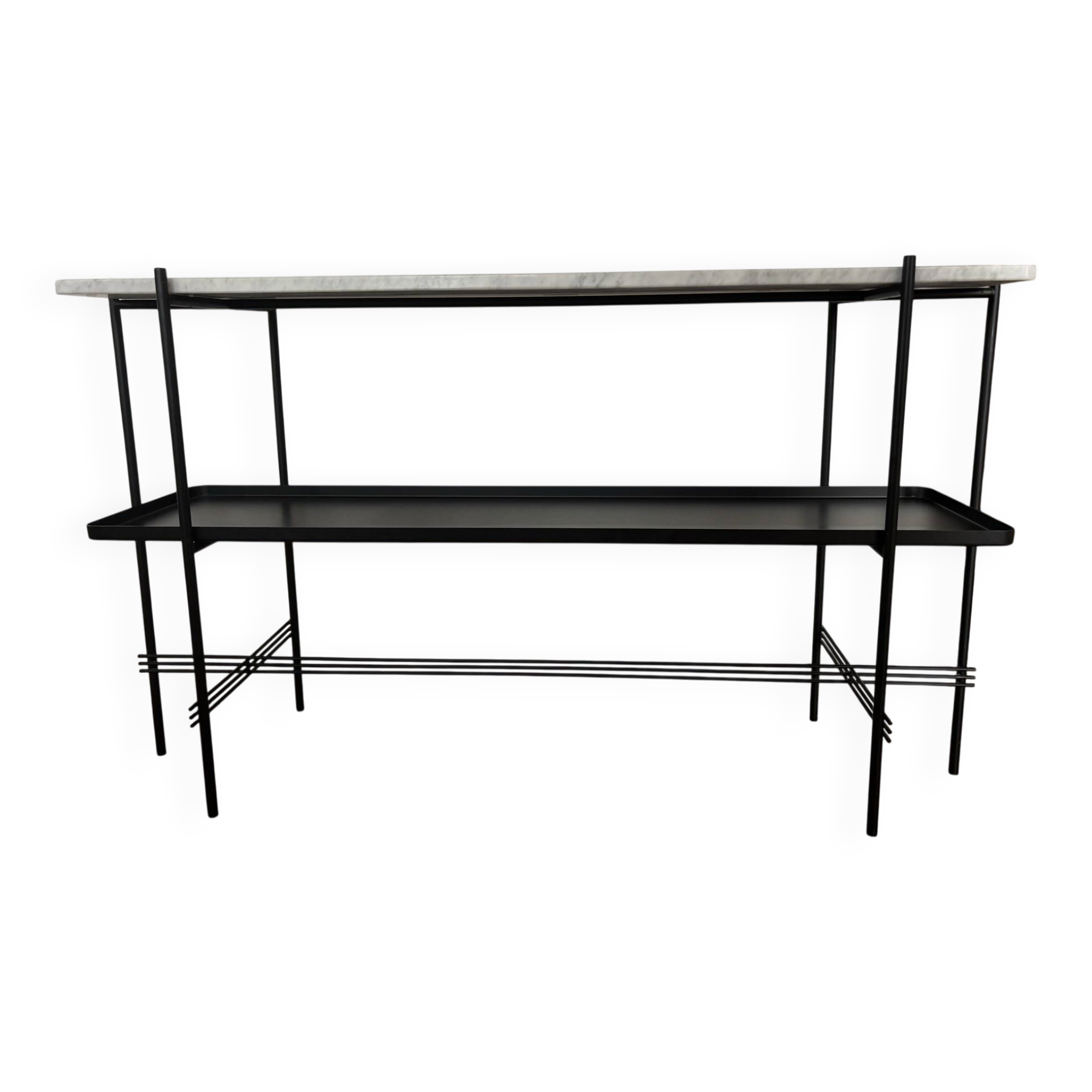 GUBI Console en marbre noir et blanc