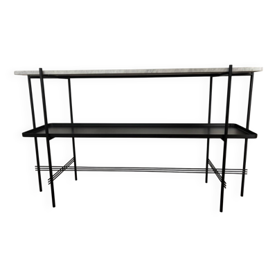 GUBI Console en marbre noir et blanc