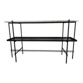 GUBI Console en marbre noir et blanc