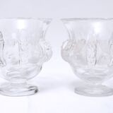 Pair of vases Lalique - Crystal Cast - Elisabeth - Period : XXth - Style : Art Deco