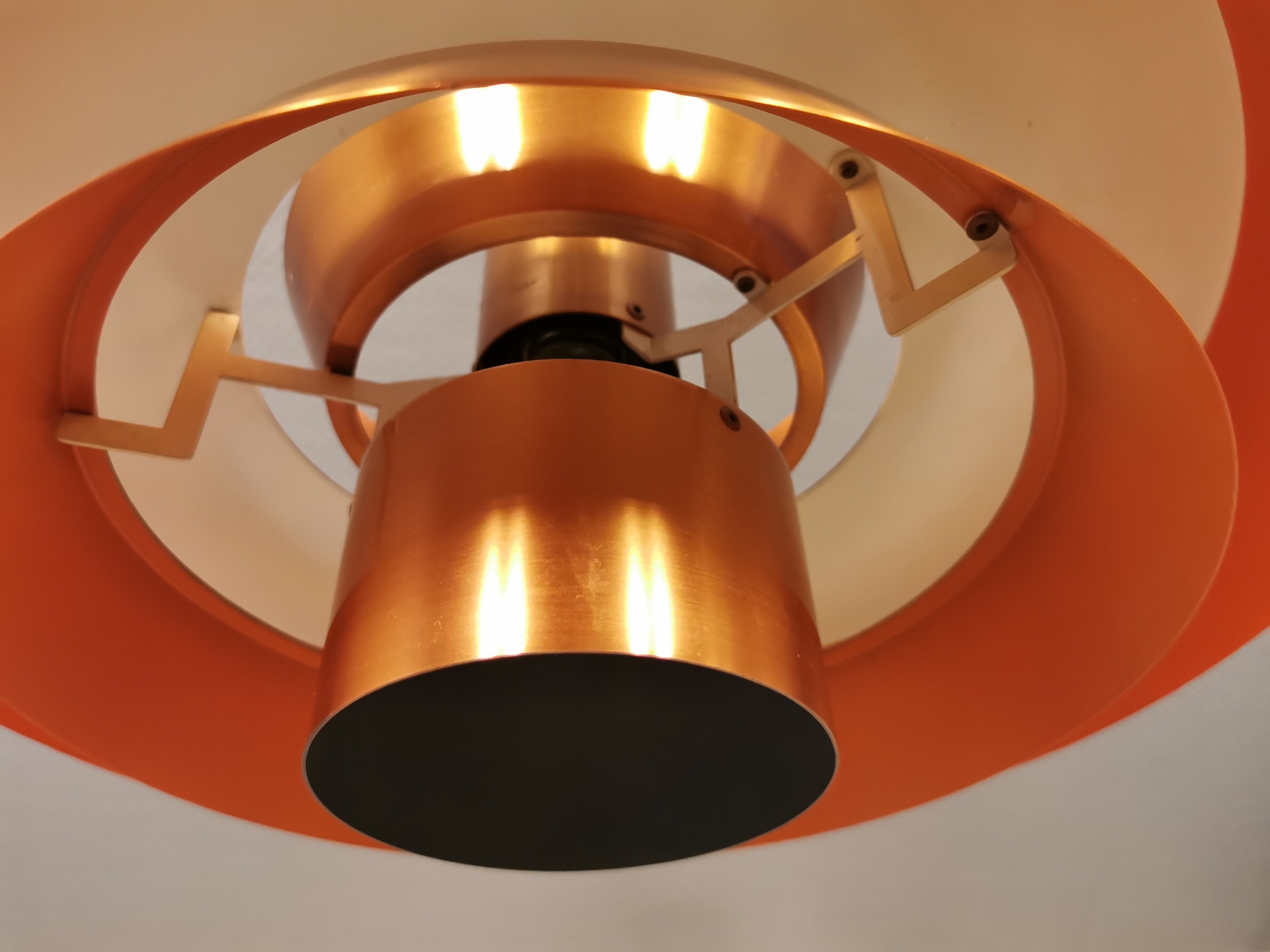 Ceiling lamp model "Nova" designed by Jo Hammerborg for Danish Fog&Mørup in 1963.