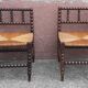Pair of corner chairs or armchairs "fireplace corner" (Straw seat)