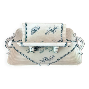 Plat à asperges en faïence - sarreguemines