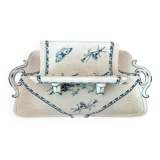 Plat à asperges en faïence de Sarreguemines modèle Carmen