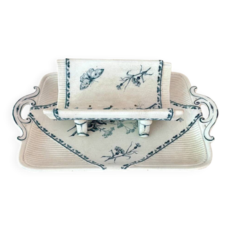 Sarreguemines earthenware asparagus dish, Carmen pattern