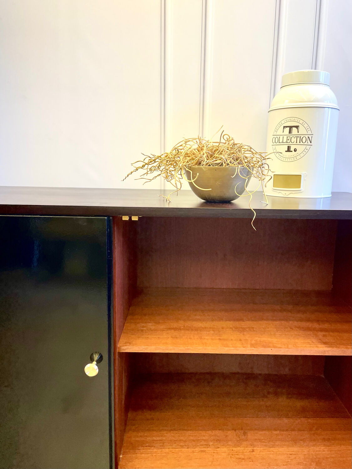 Vintage enfilade design 60s/70s – wood and black lacquer