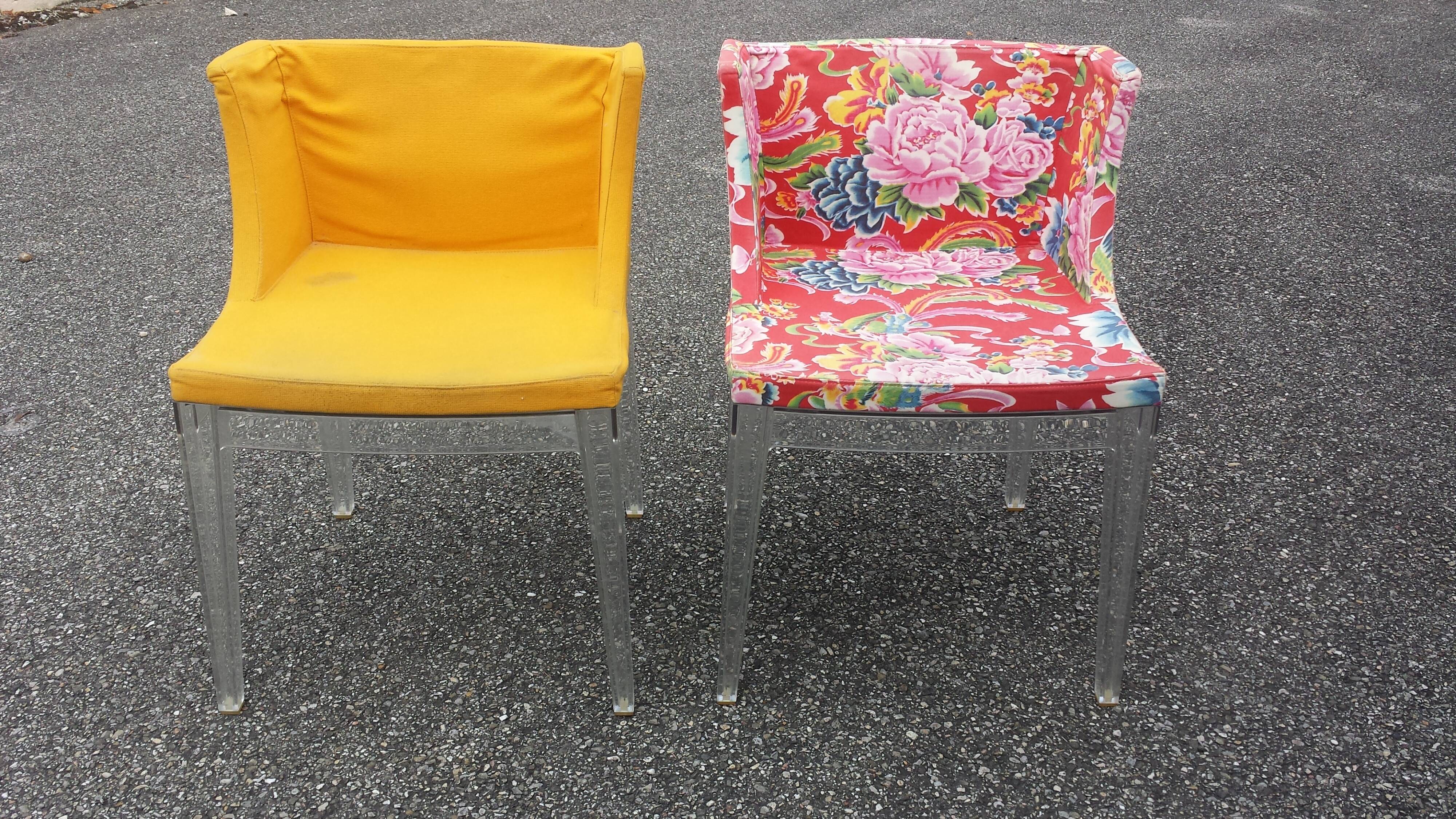 2 fauteuils Mademoiselle Kartell plexi design Philippe Starck