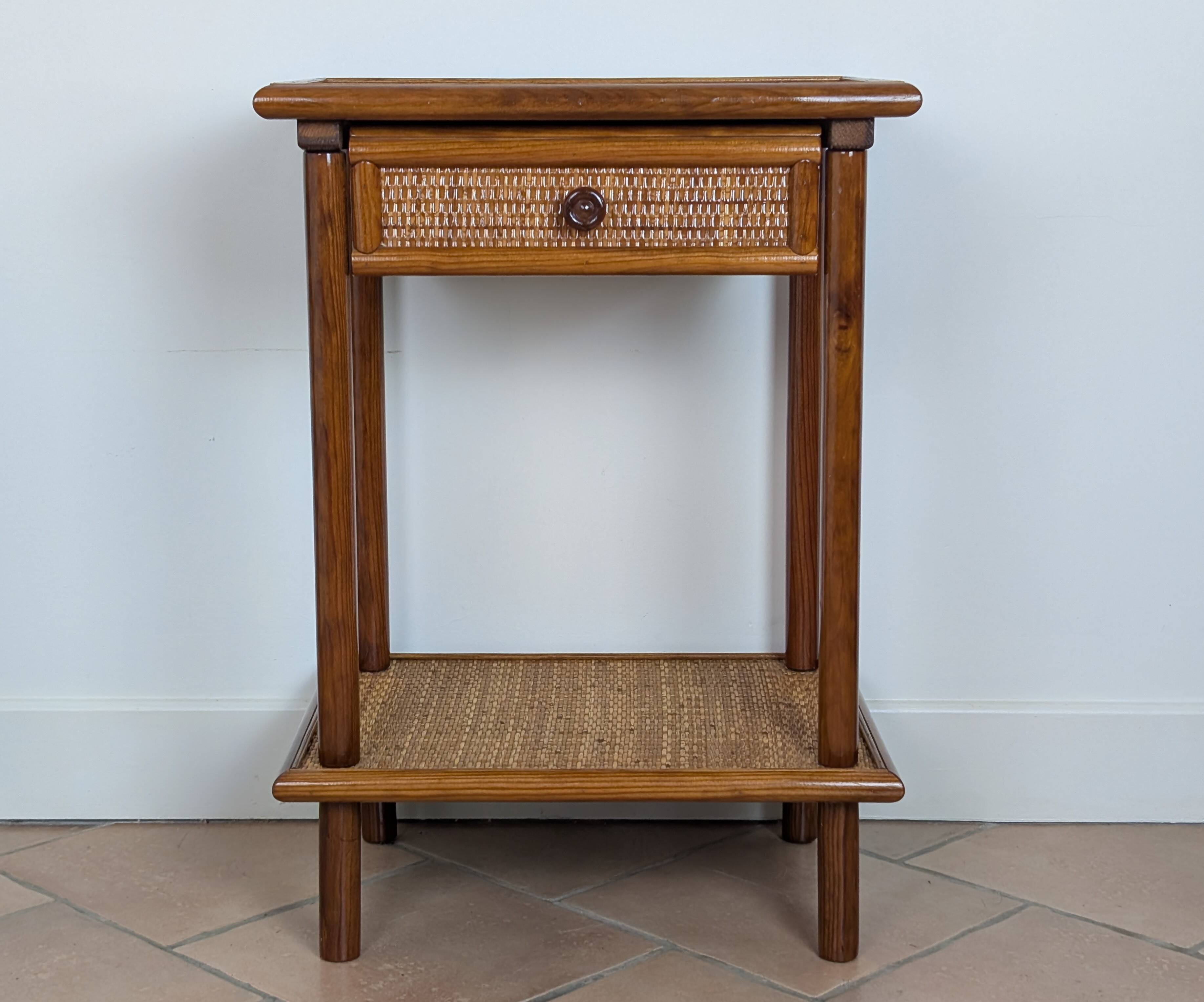 Rattan bedside table