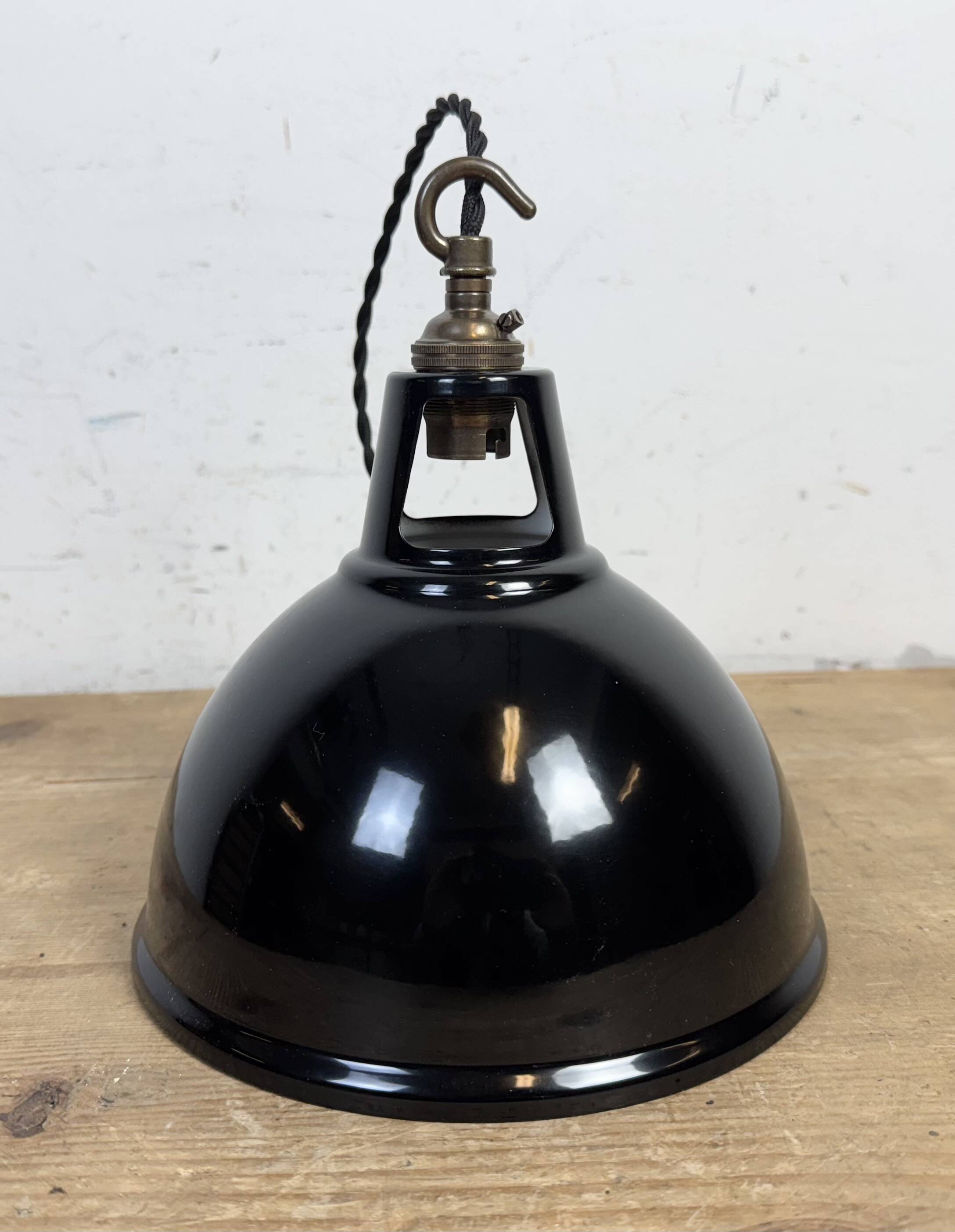 Vintage Industrial Black Painted Pendant Lamp