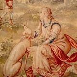 Aubusson Tapestry with Gallant Scene Decor, 19th Century