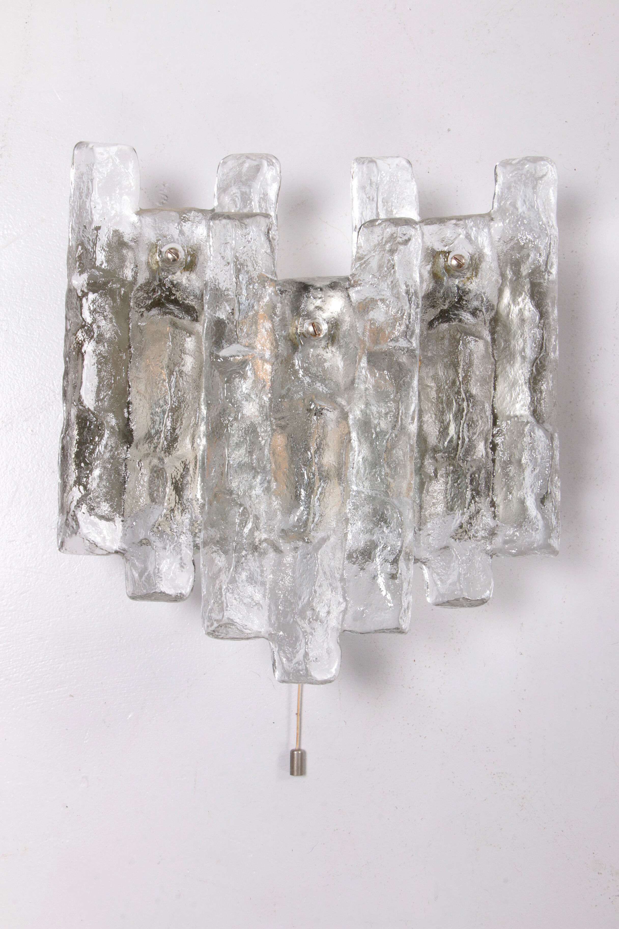 Crystal ice glass wall lamp design by J. T. Kalmar 1960