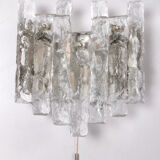 Crystal ice glass wall lamp design by J. T. Kalmar 1960