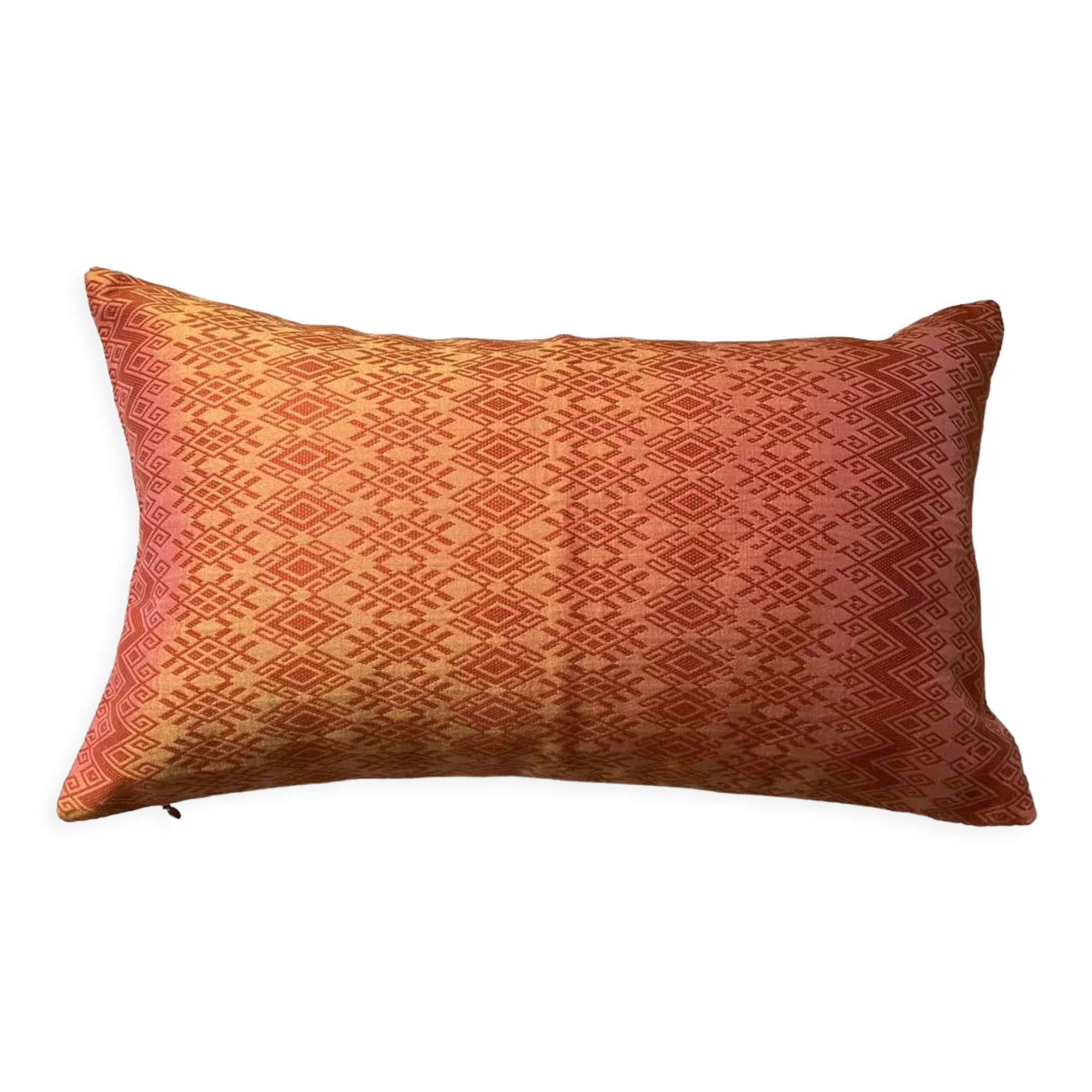 Glossy orange Kachin cushion 30x50 cm