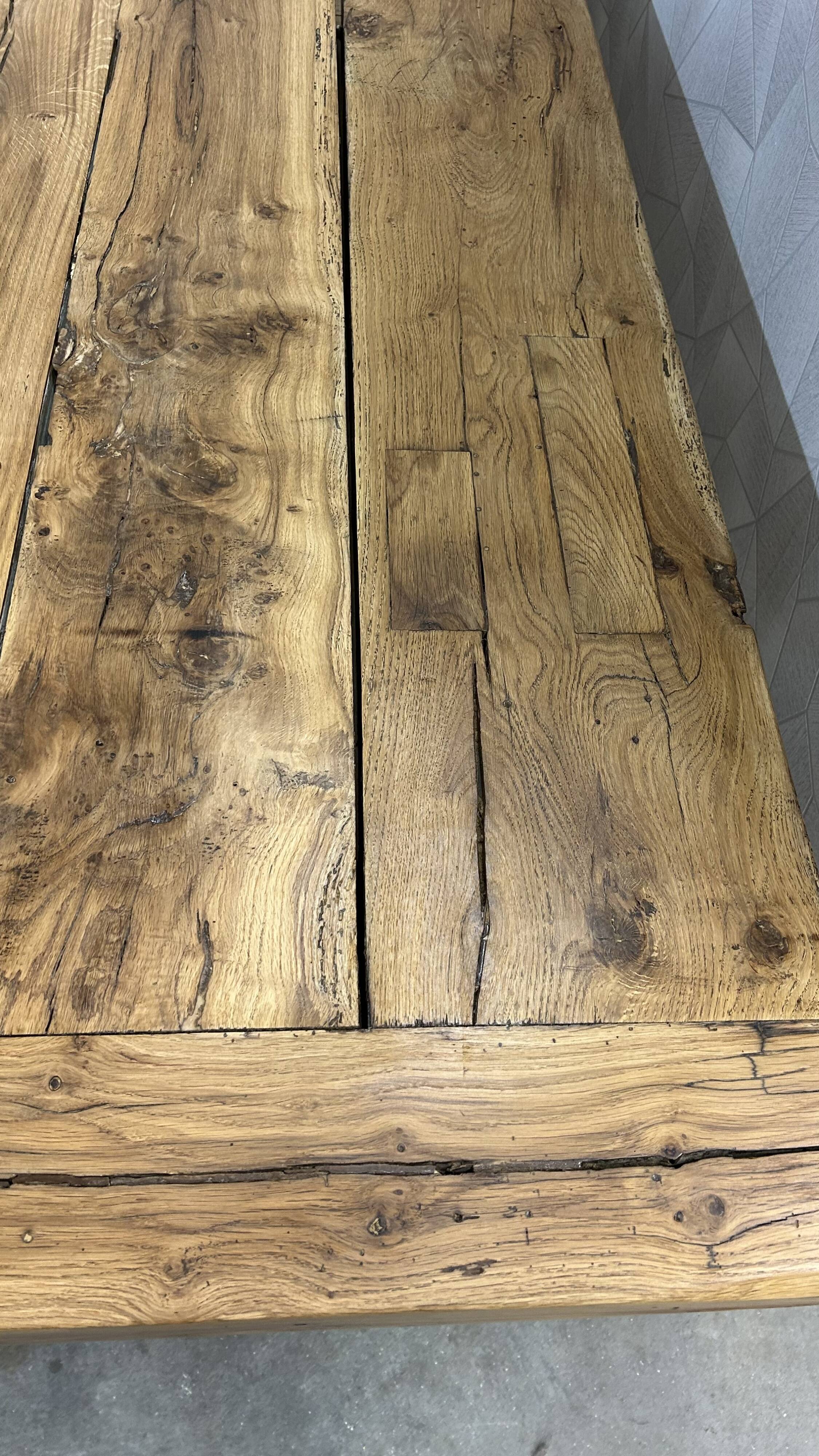 Genuine farmhouse table in renovated solid oak