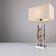 Maison Charles table lamp in chrome and gilt bronze with rose, France, 1970s