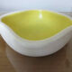 Keramos ceramic trinket tray in white and yellow, 1950s/60s