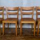 Set of 4 vintage bistro chairs in light wood