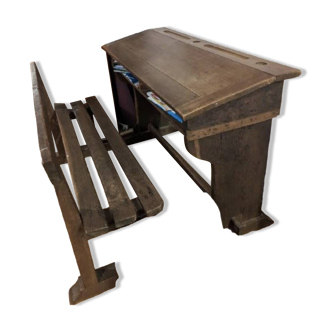 Double oak school desk