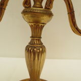 Table lamp and desk in bronze and gilded metal, hot water bottle style