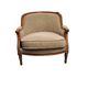 Louis XVI style bergère armchair – carved wood – beige fabric – pi