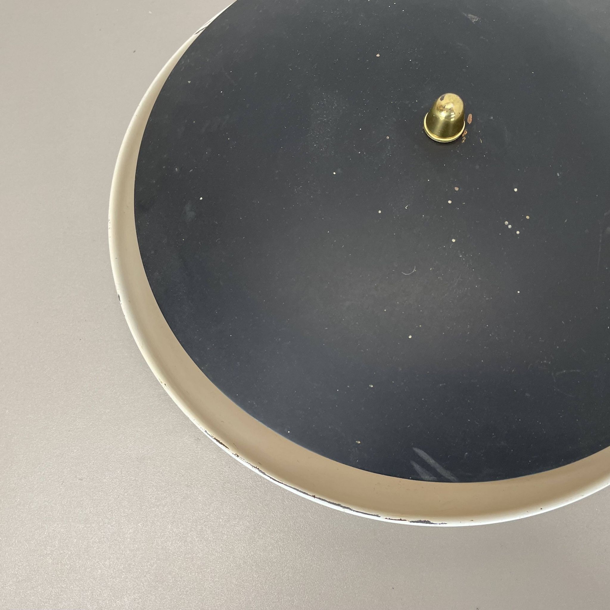 unique round metal Gino Sarfatti Style Ceiling Wall Light Flushmount Italy 1950s