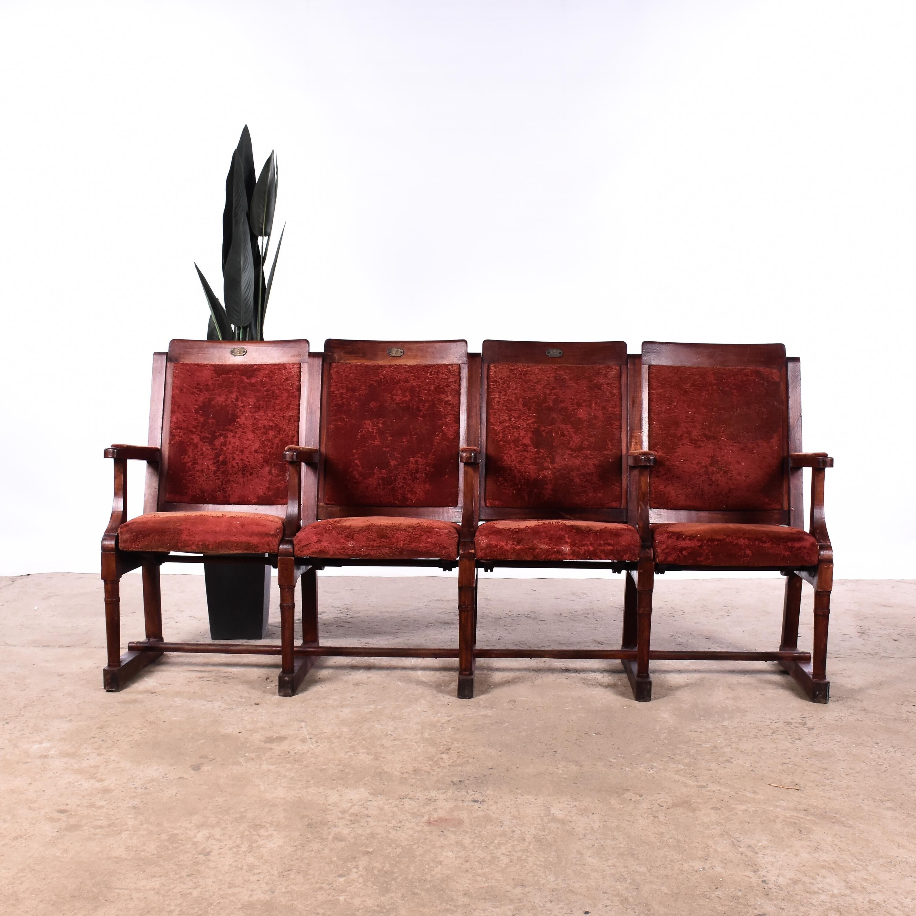 Velvet theater seat folding