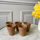 Set of 5 glasses / coffee cups in stoneware handmade 70s