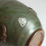 Art Deco Stoneware Vase with Fish Reliëf by Roger Guerin, Belgium, 1920s