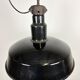 Industrial midcentury black enamel factory lamp, 1950s