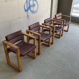 4 chaises et table X-leg Ate van Apeldoorn, années 1970