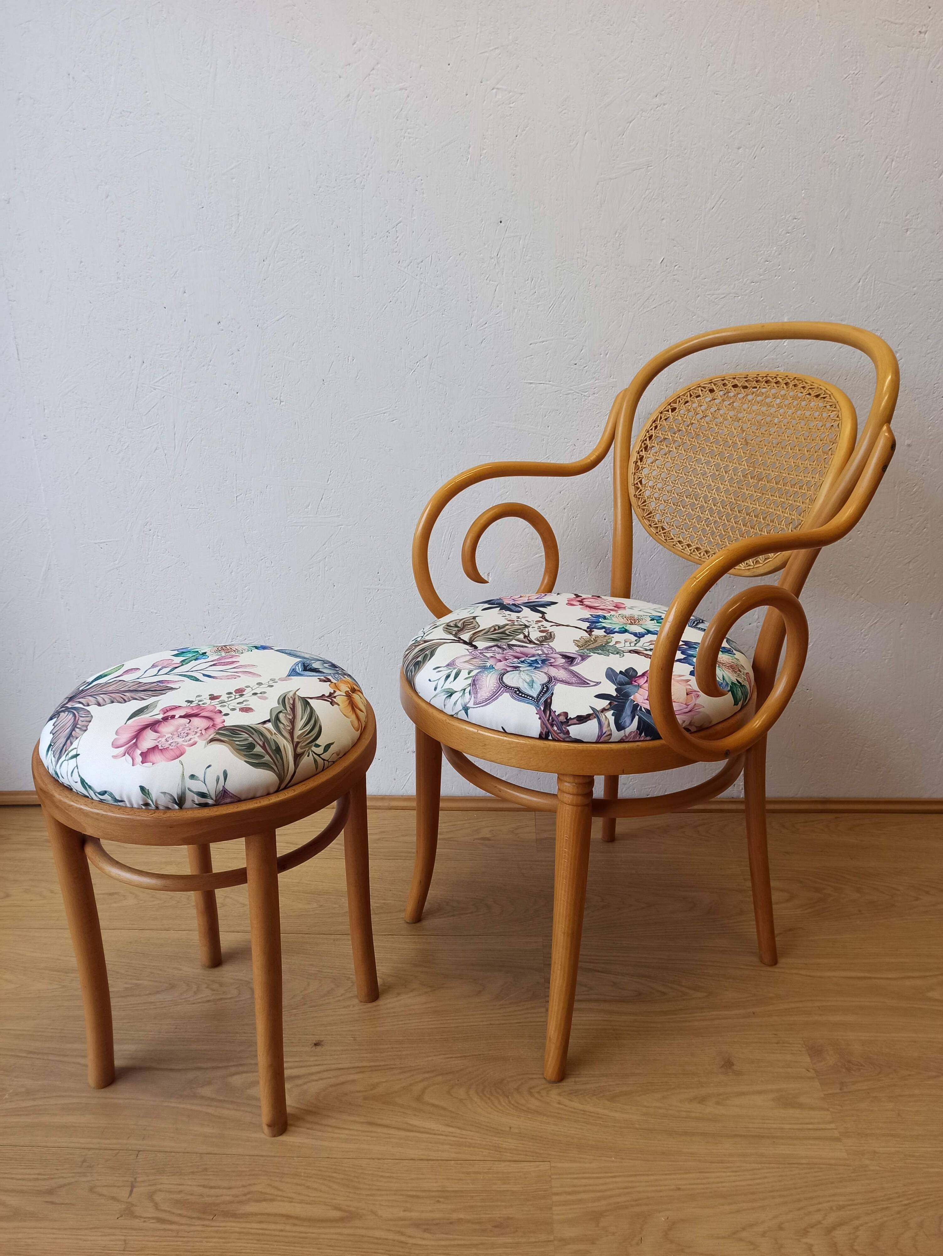 Wooden chair and stool, 1950