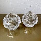 Pair of candlesticks "Snowball" – Ann Wolff for Kosta Boda, Sweden (1973)