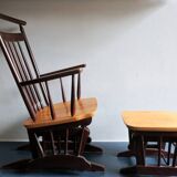 Mid century gliding lounge chair with footrest, 1960s