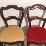 Series of 4 walnut chairs 19th century