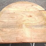 Set of 6 wooden stools with adjustable metal legs