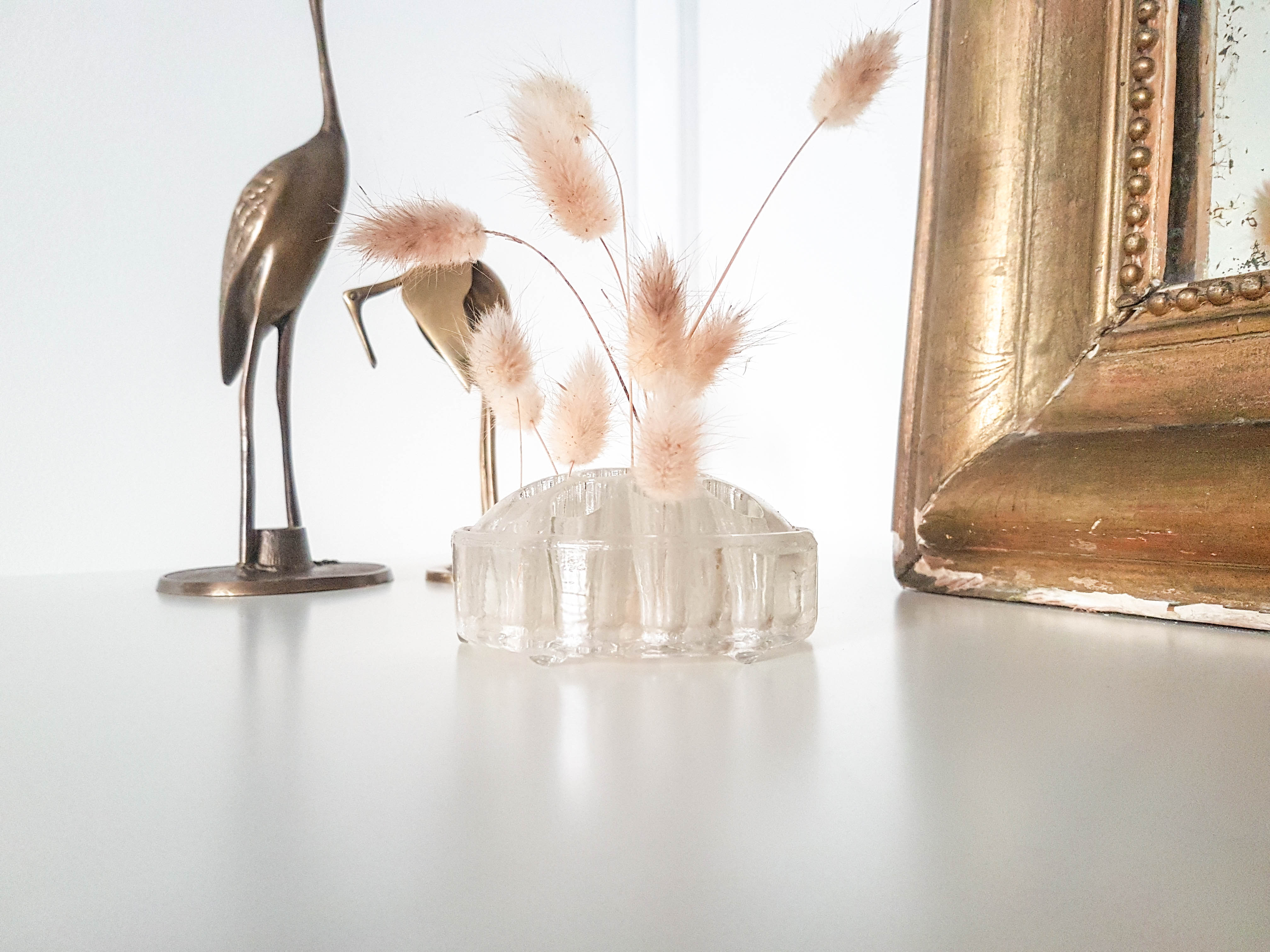 Vintage glass flower pick made in France