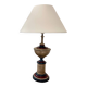 Large turned wooden lamp