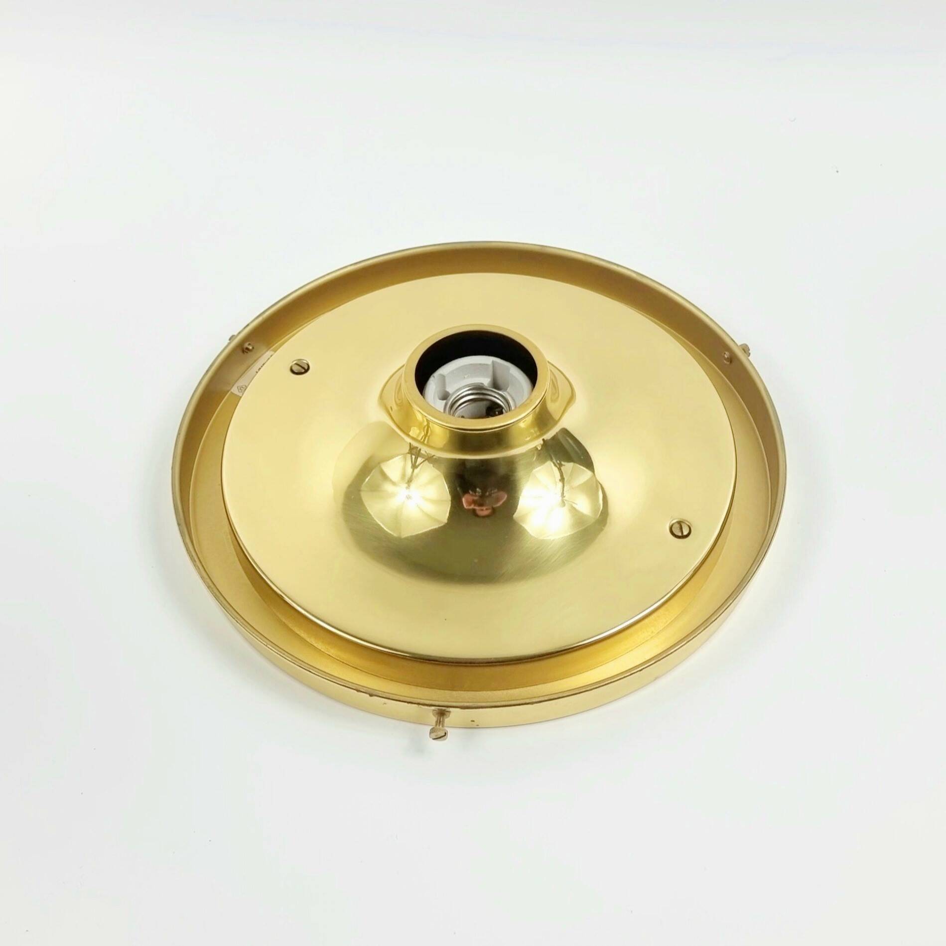 Mid-century glass ceiling light by Limburg, Germany, 1960s.