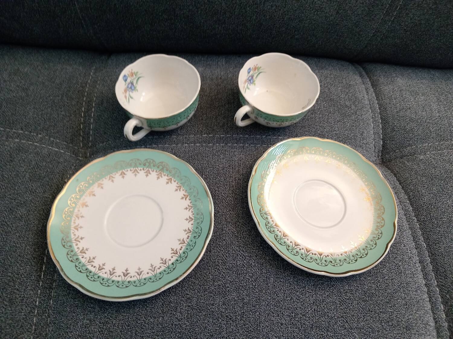 Set of vintage cups and saucers