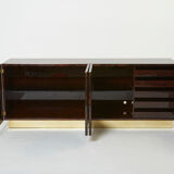 Aldo Tura sideboard in brown parchment and brass 1960